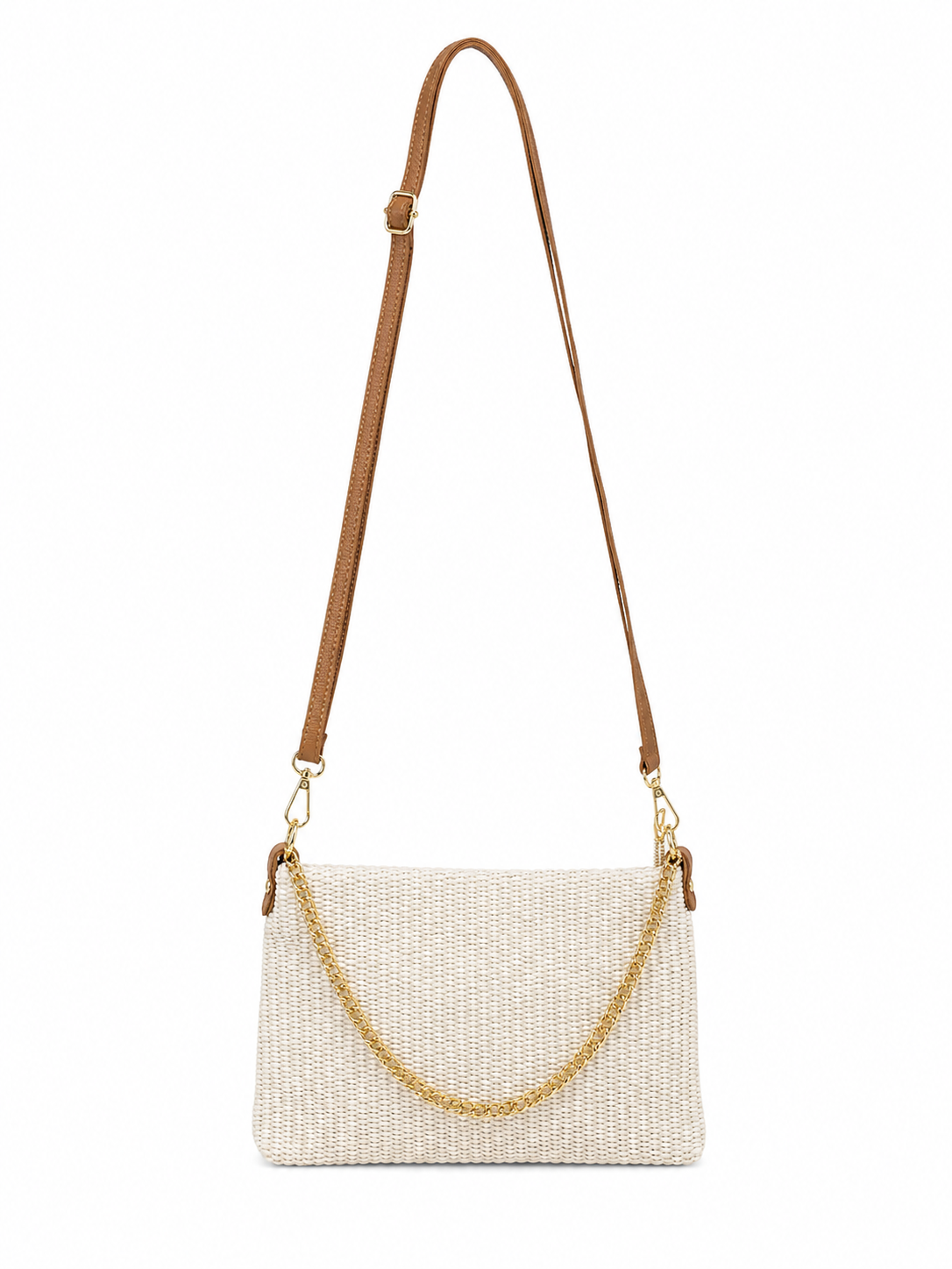 Pochette rafia e pelle