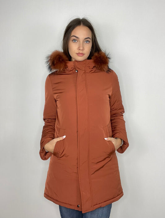 Giaccone parka con pelliccia