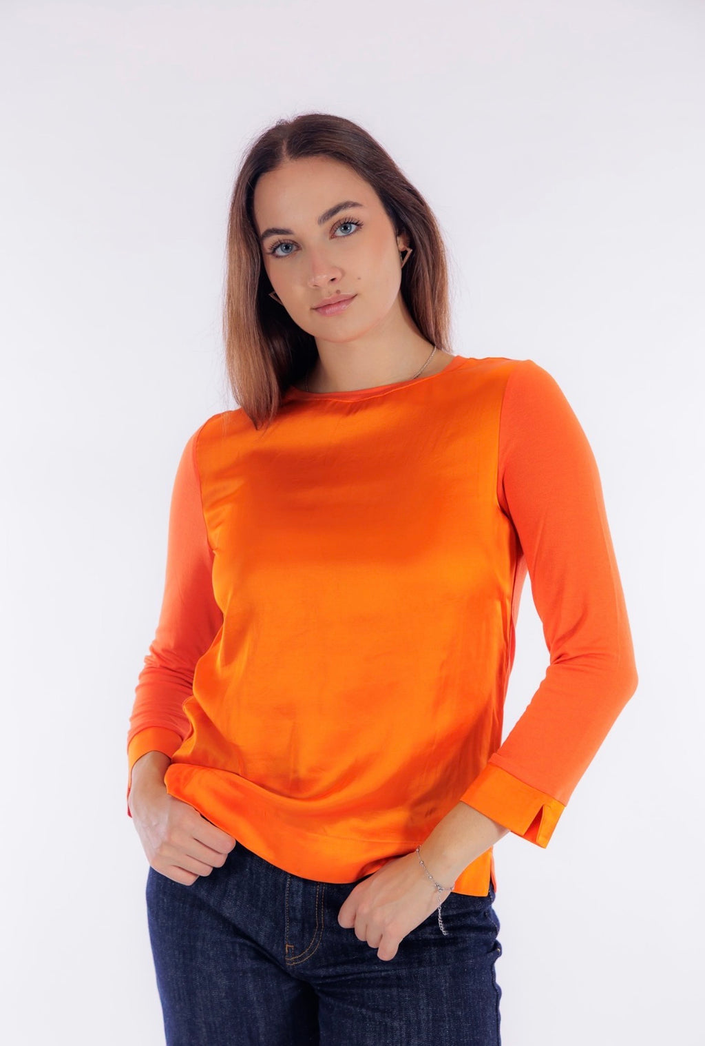 Maglia raso e jersey maniche 3/4