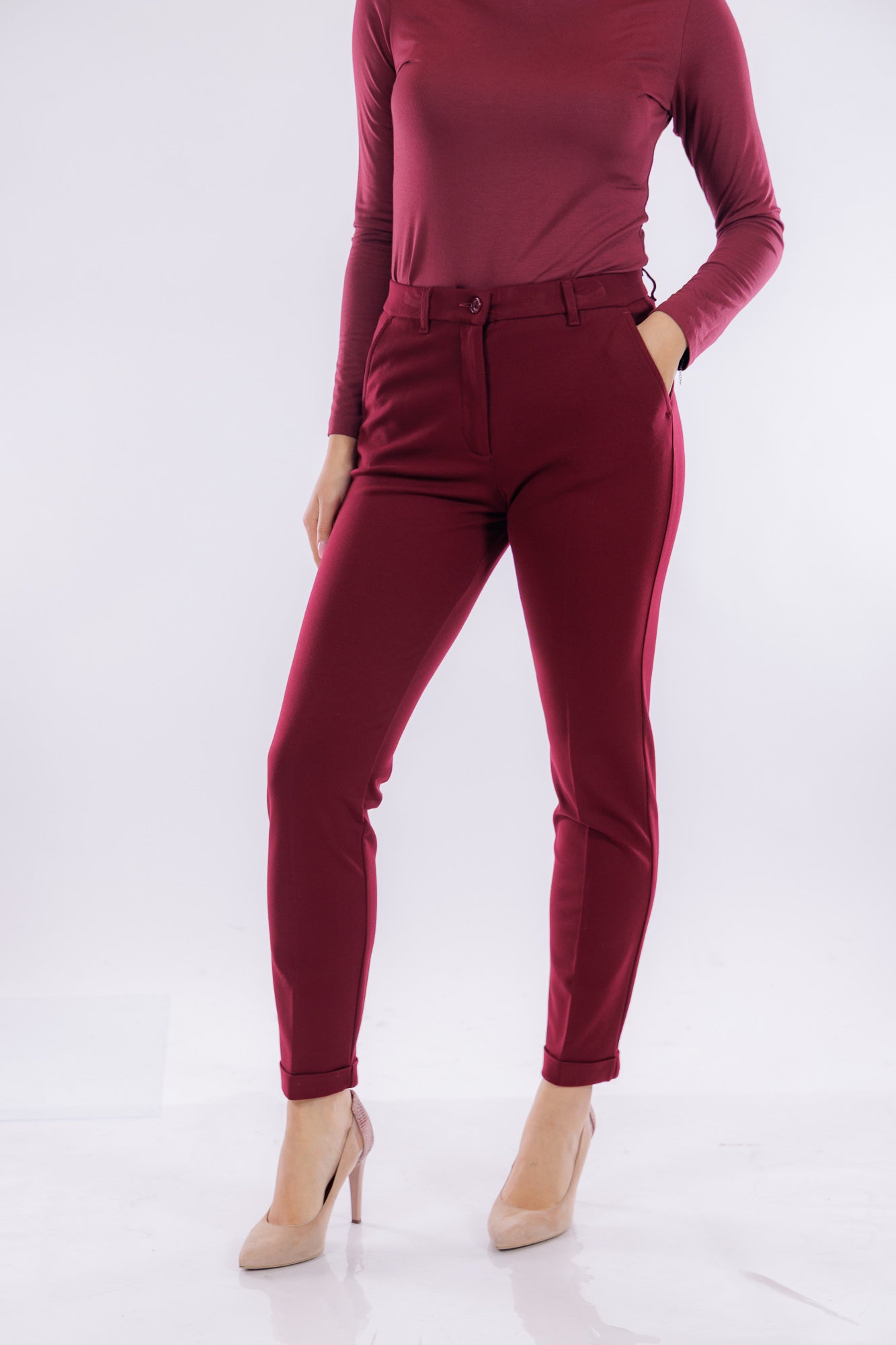 Pantalone punto milano risvolto