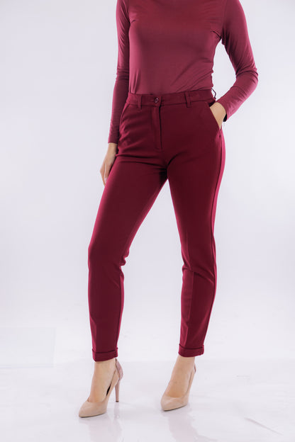 Pantalone punto milano risvolto