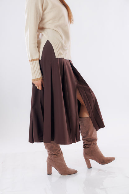 Gonna pieghe doppio spacco