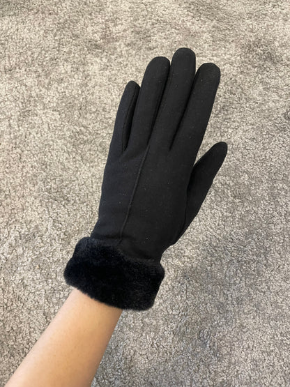 Guanti pelliccia all'interno