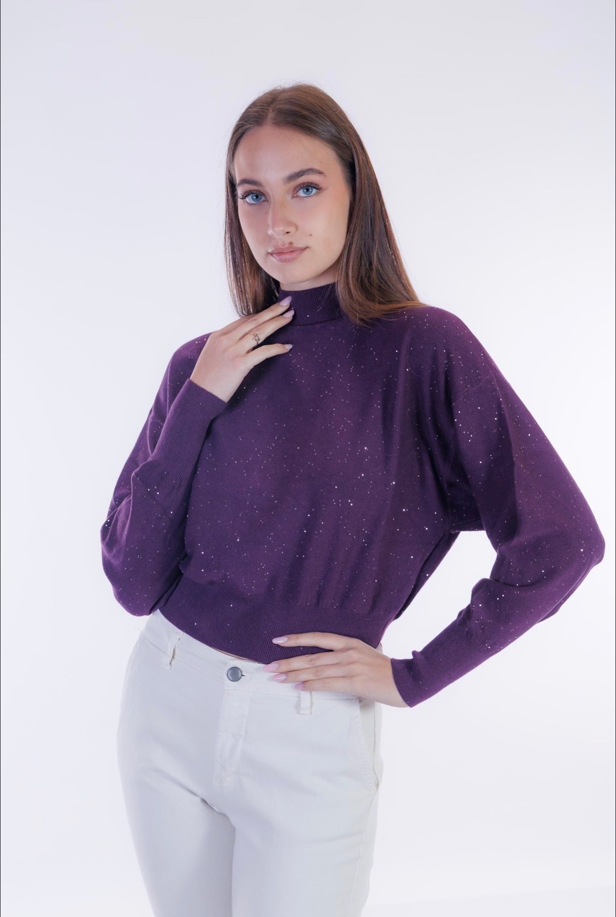 Maglia crop punti luce