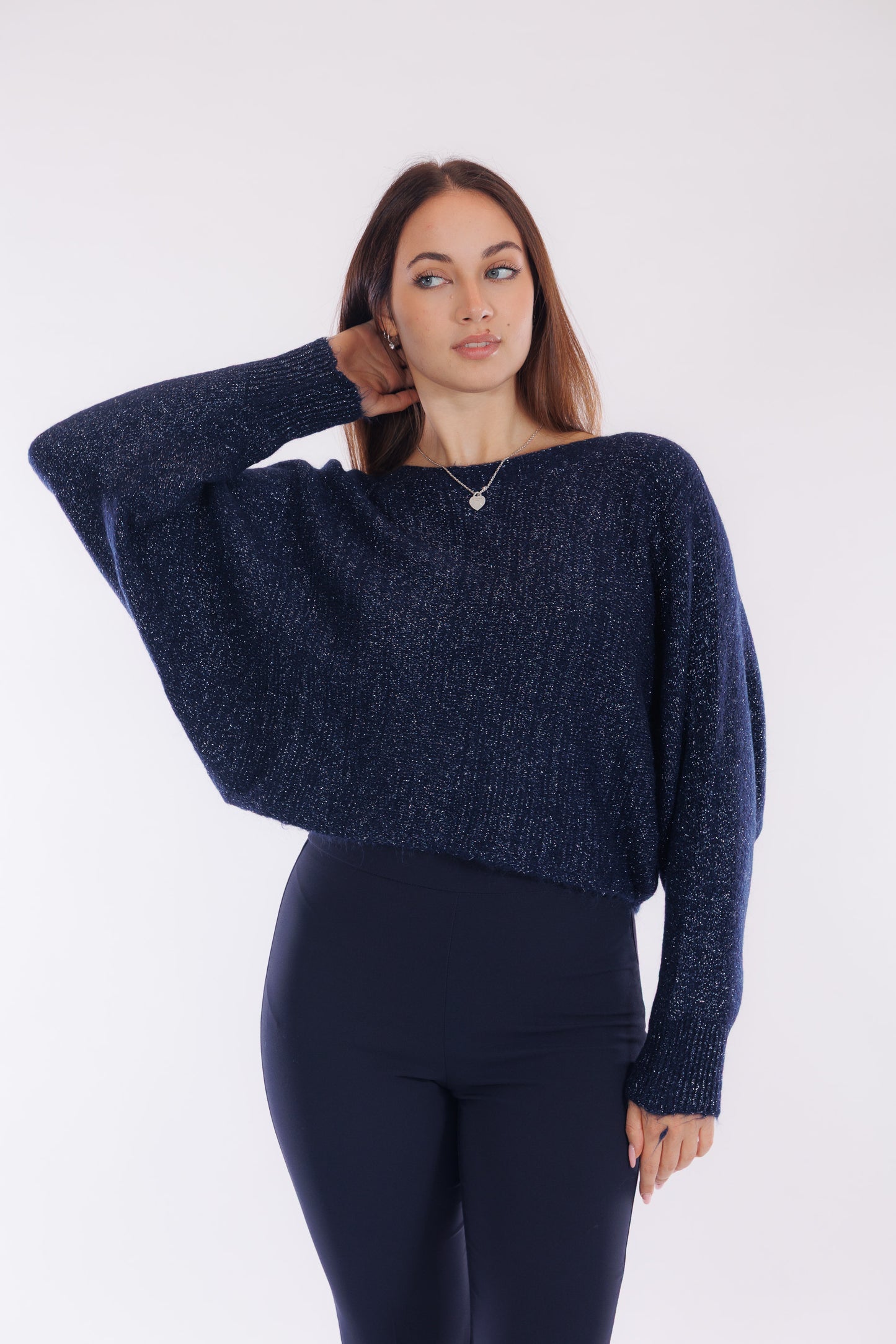 Maglia maniche pipistrello lurex