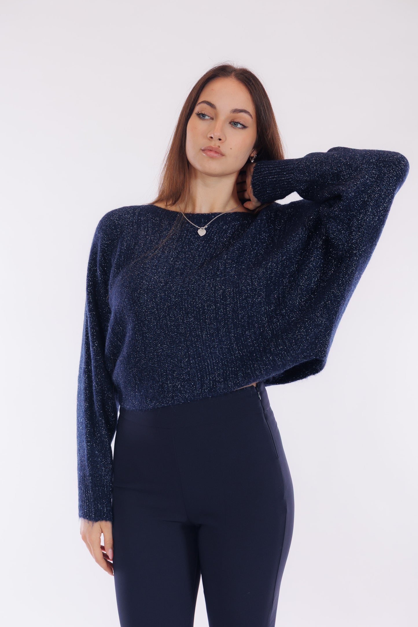 Maglia maniche pipistrello lurex