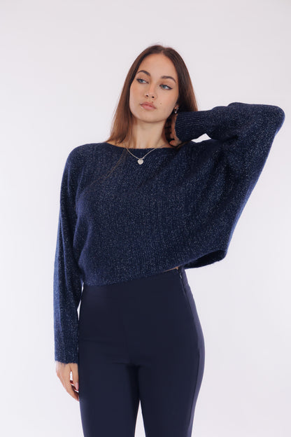 Maglia maniche pipistrello lurex