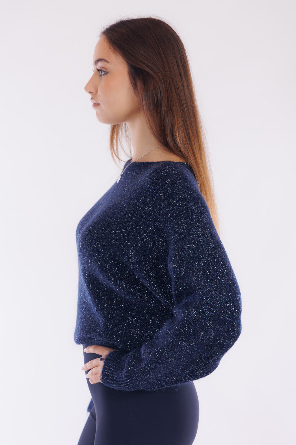 Maglia maniche pipistrello lurex