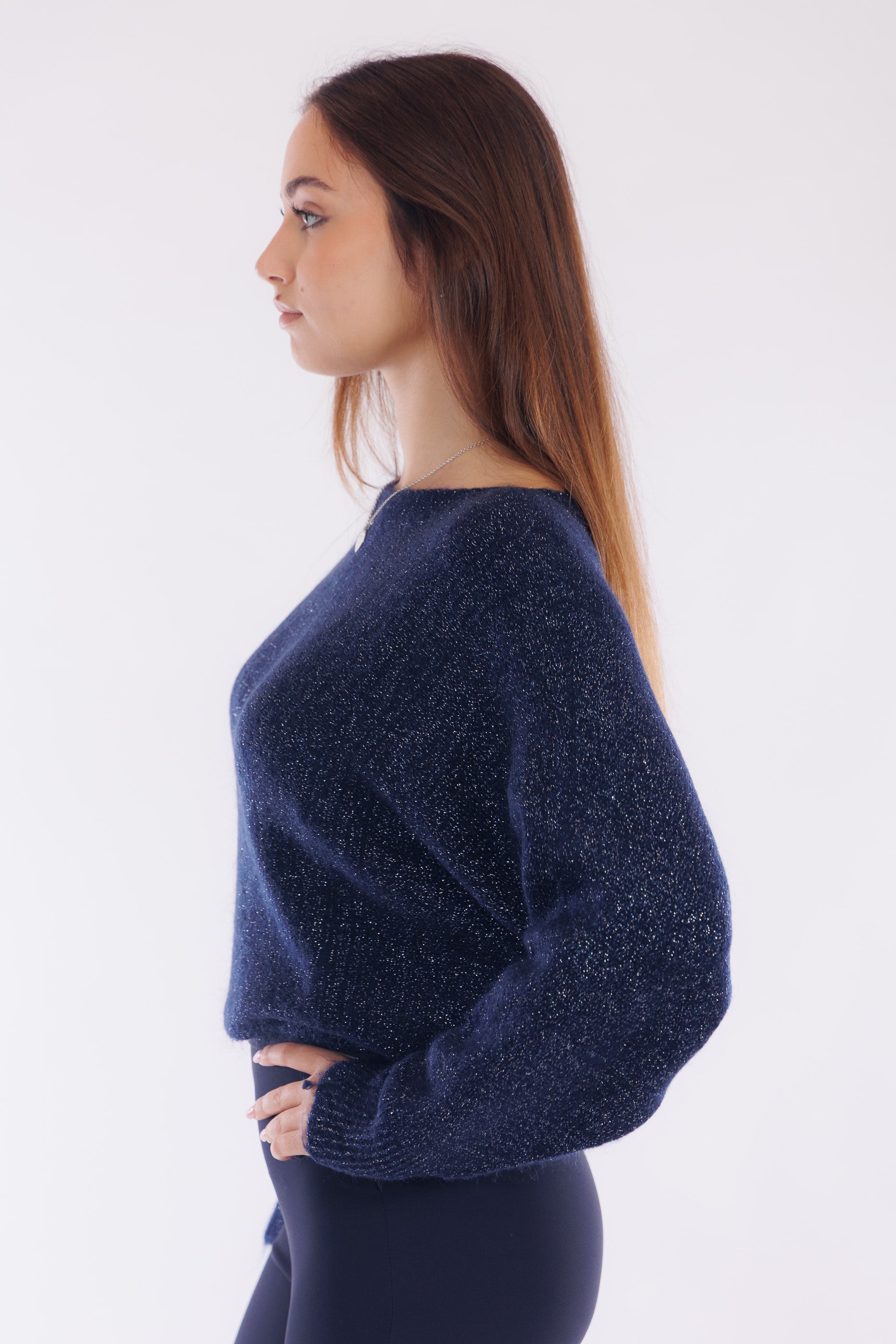 Maglia maniche pipistrello lurex