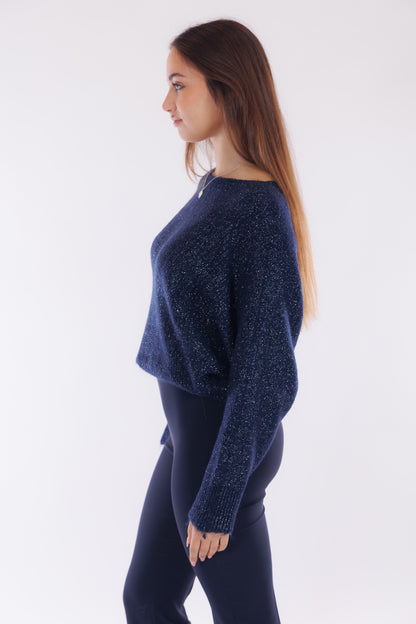 Maglia maniche pipistrello lurex