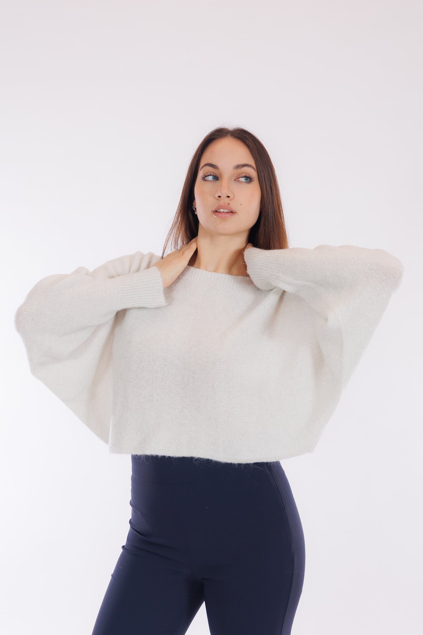 Maglia maniche pipistrello lurex