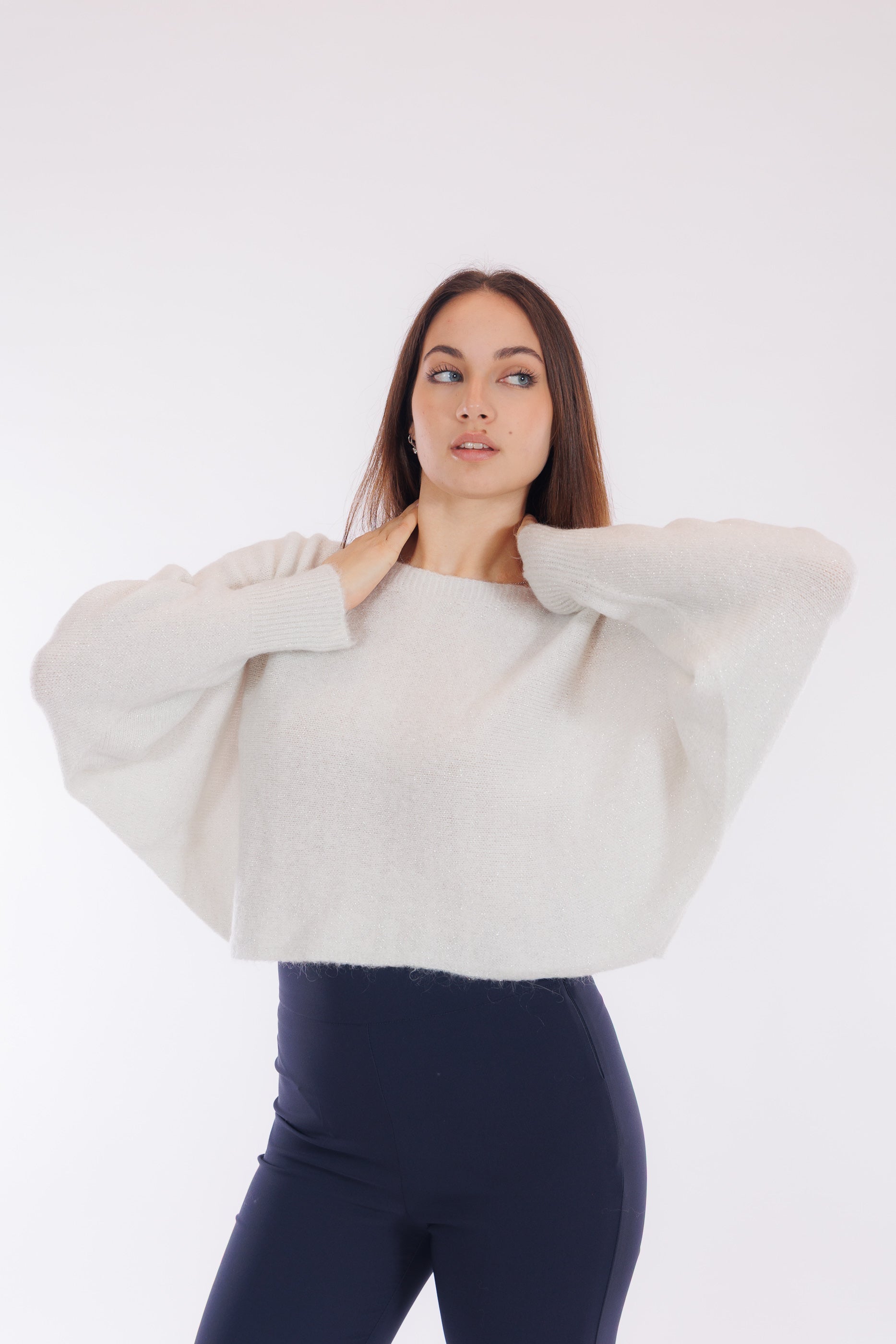 Maglia maniche pipistrello lurex