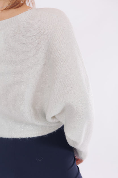 Maglia maniche pipistrello lurex