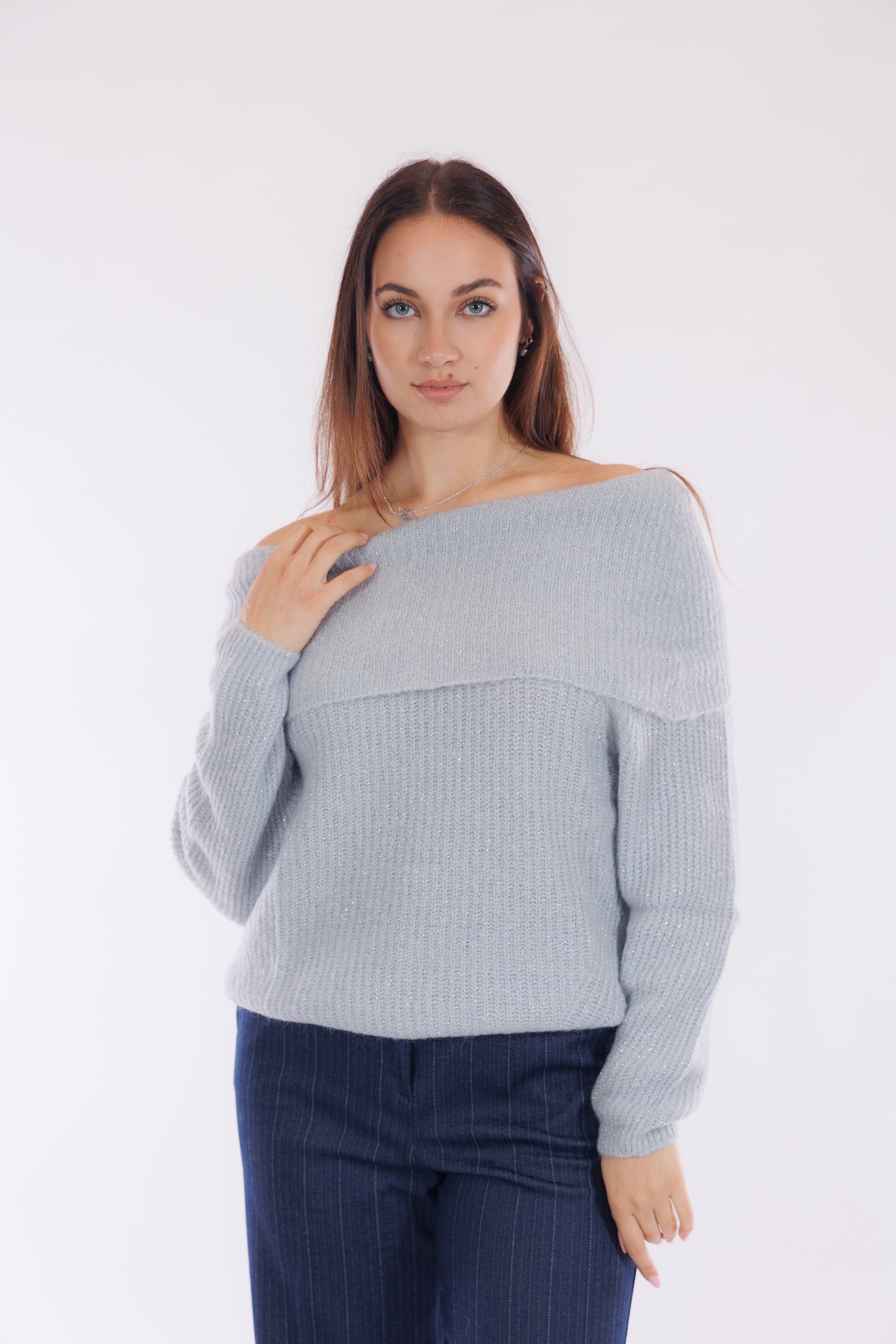 Maglia collo anello lurex