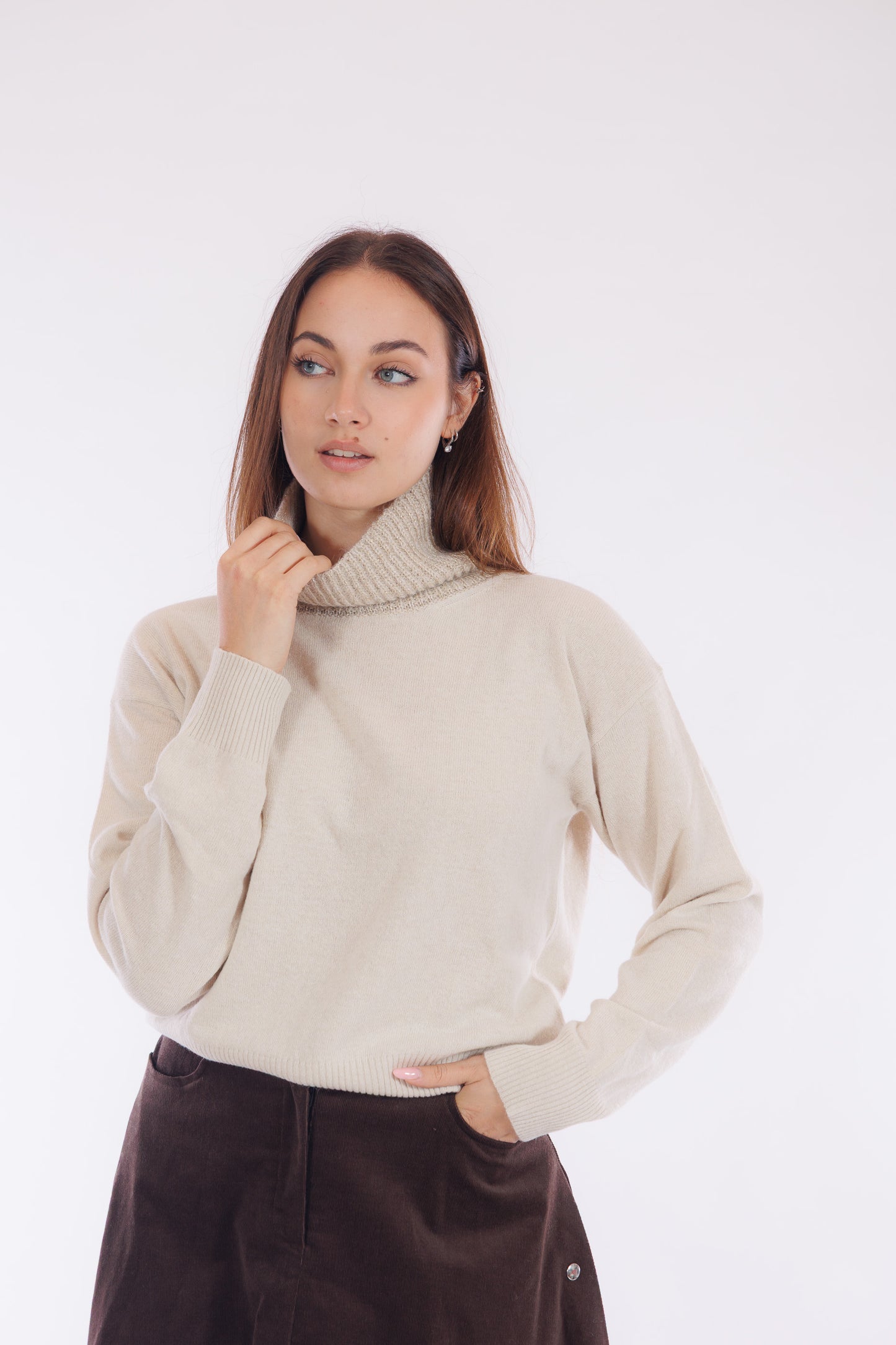 Maglia collo ad anello lurex