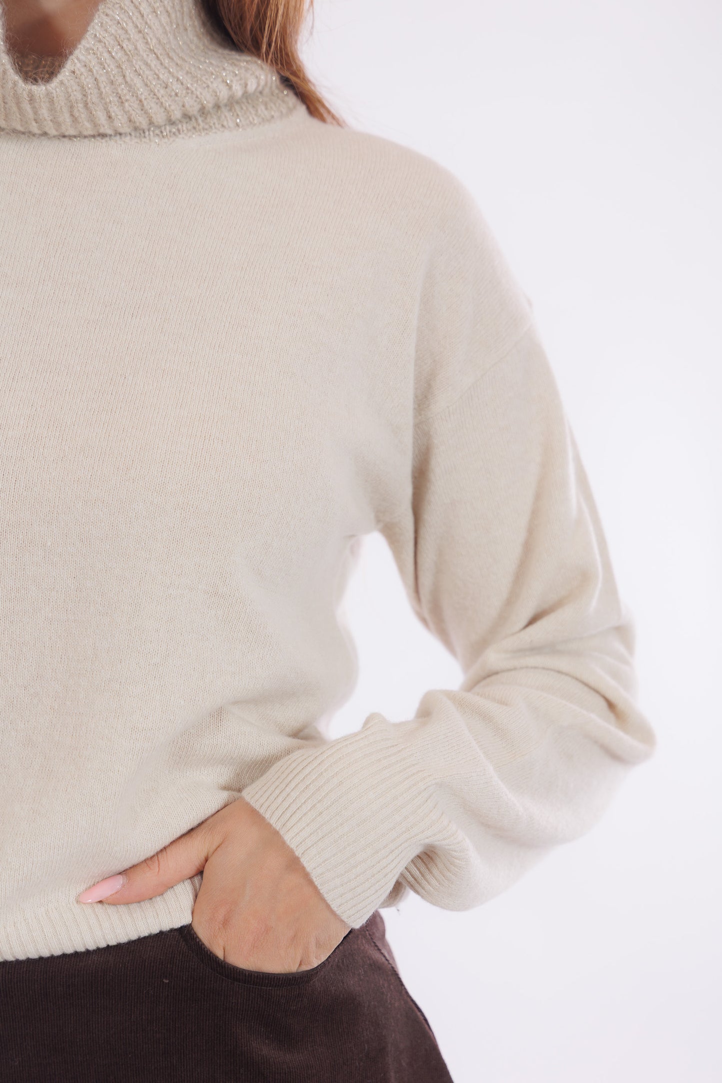 Maglia collo ad anello lurex