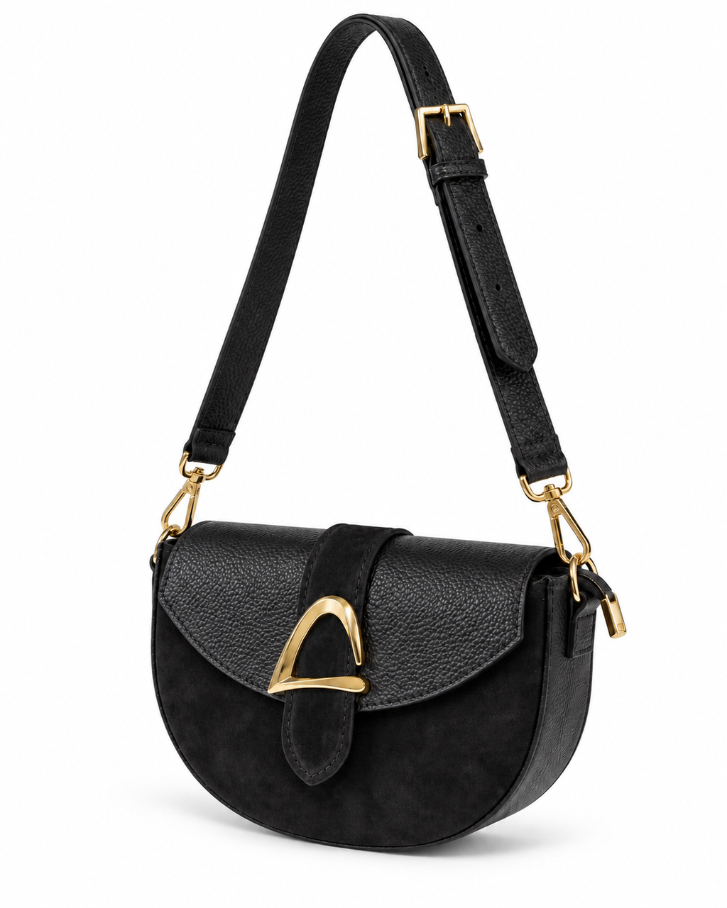 Borsa mezzaluna vera pelle