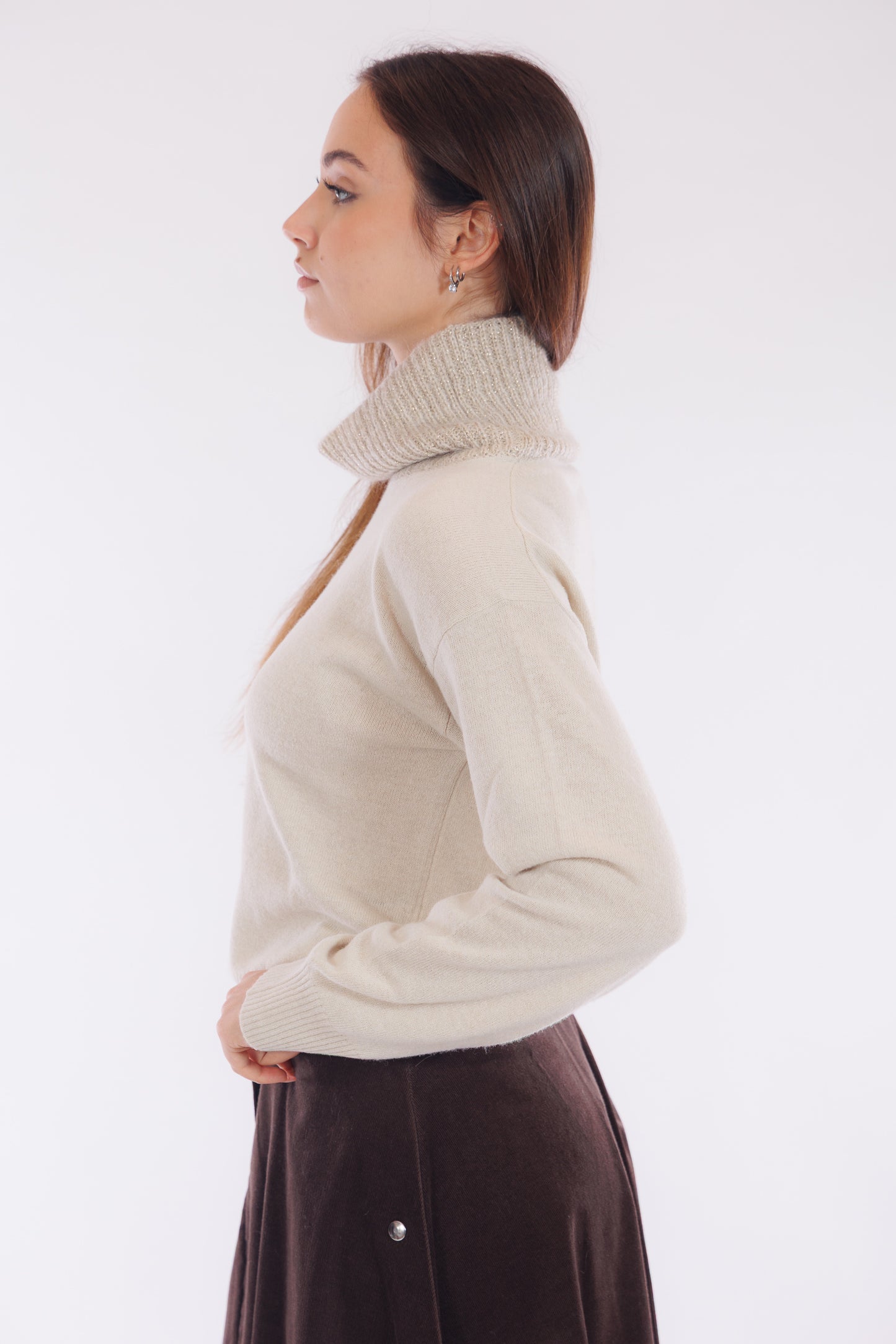 Maglia collo ad anello lurex