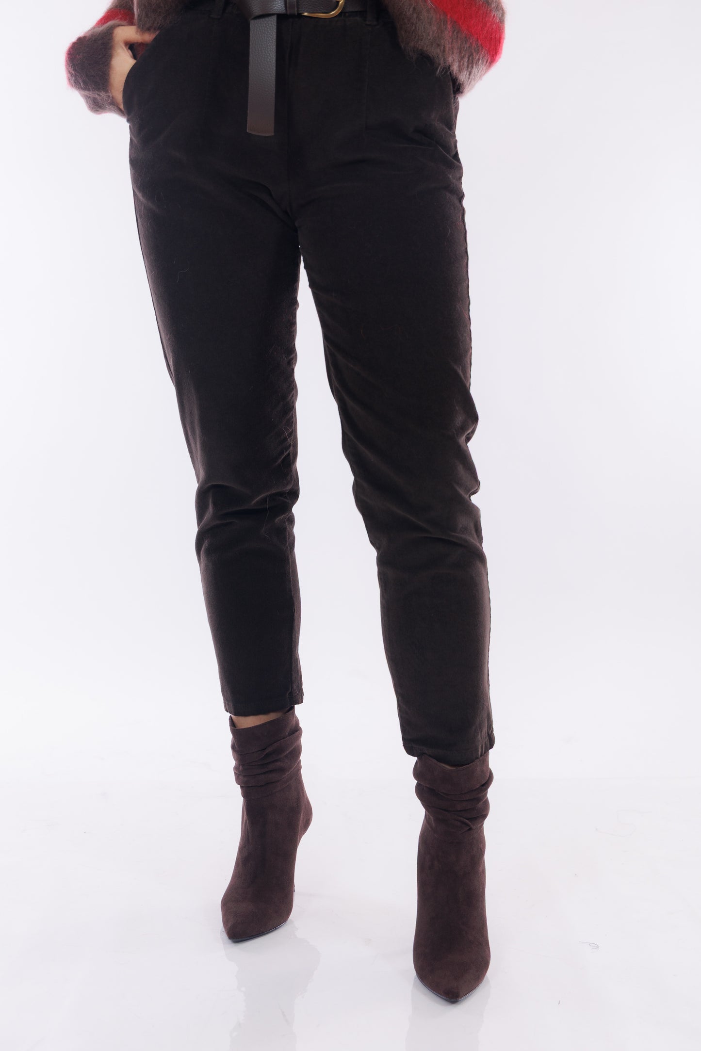 Pantalone velluto con cintura