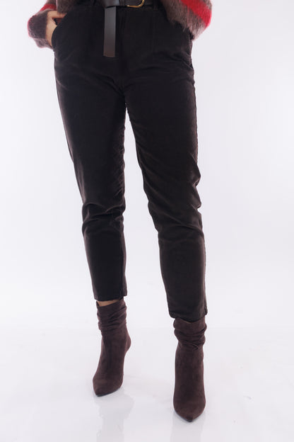 Pantalone velluto con cintura