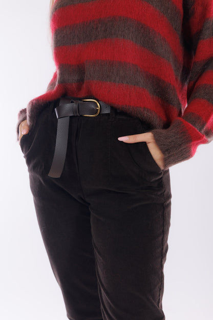 Pantalone velluto con cintura