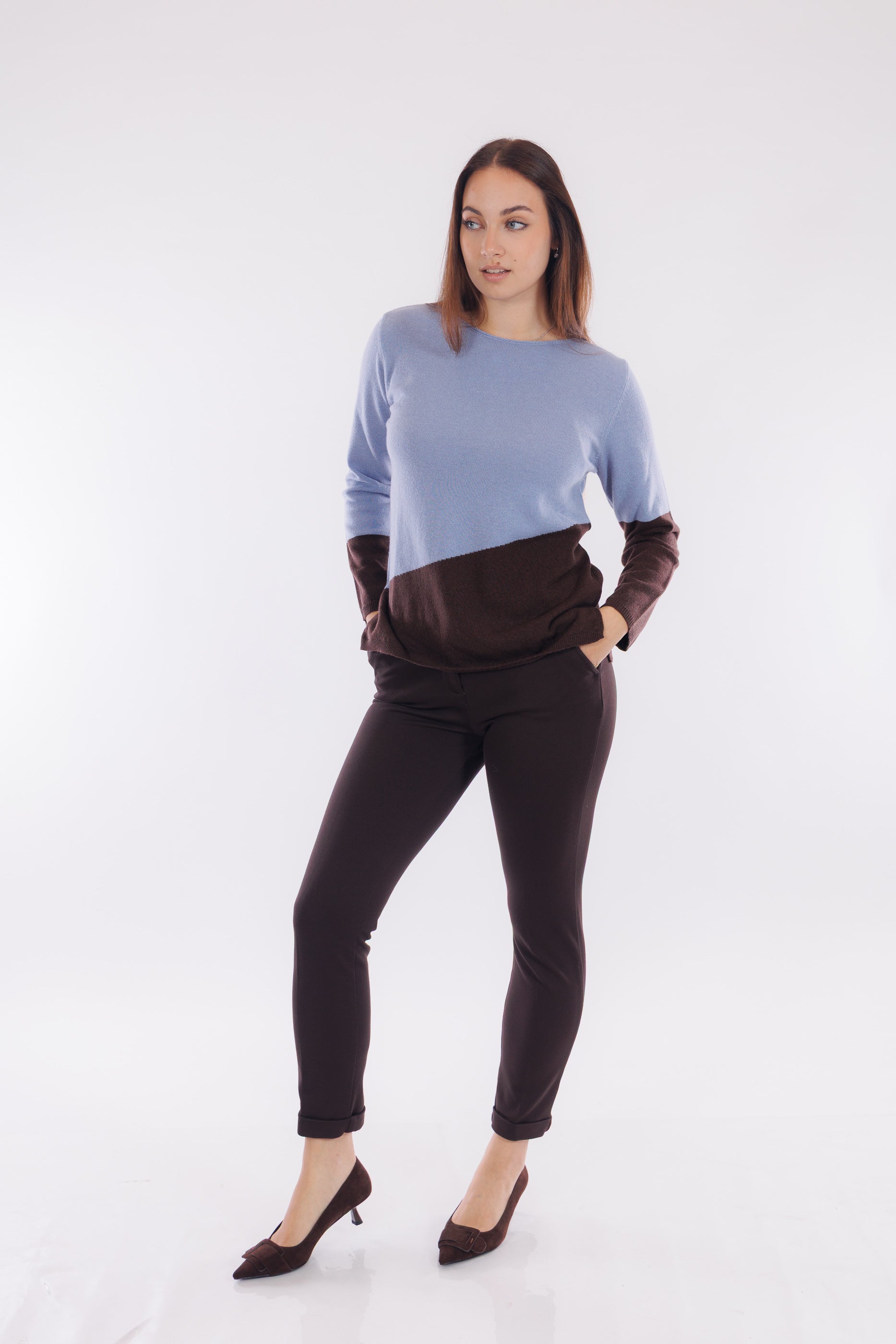 Pantalone chino risvolto