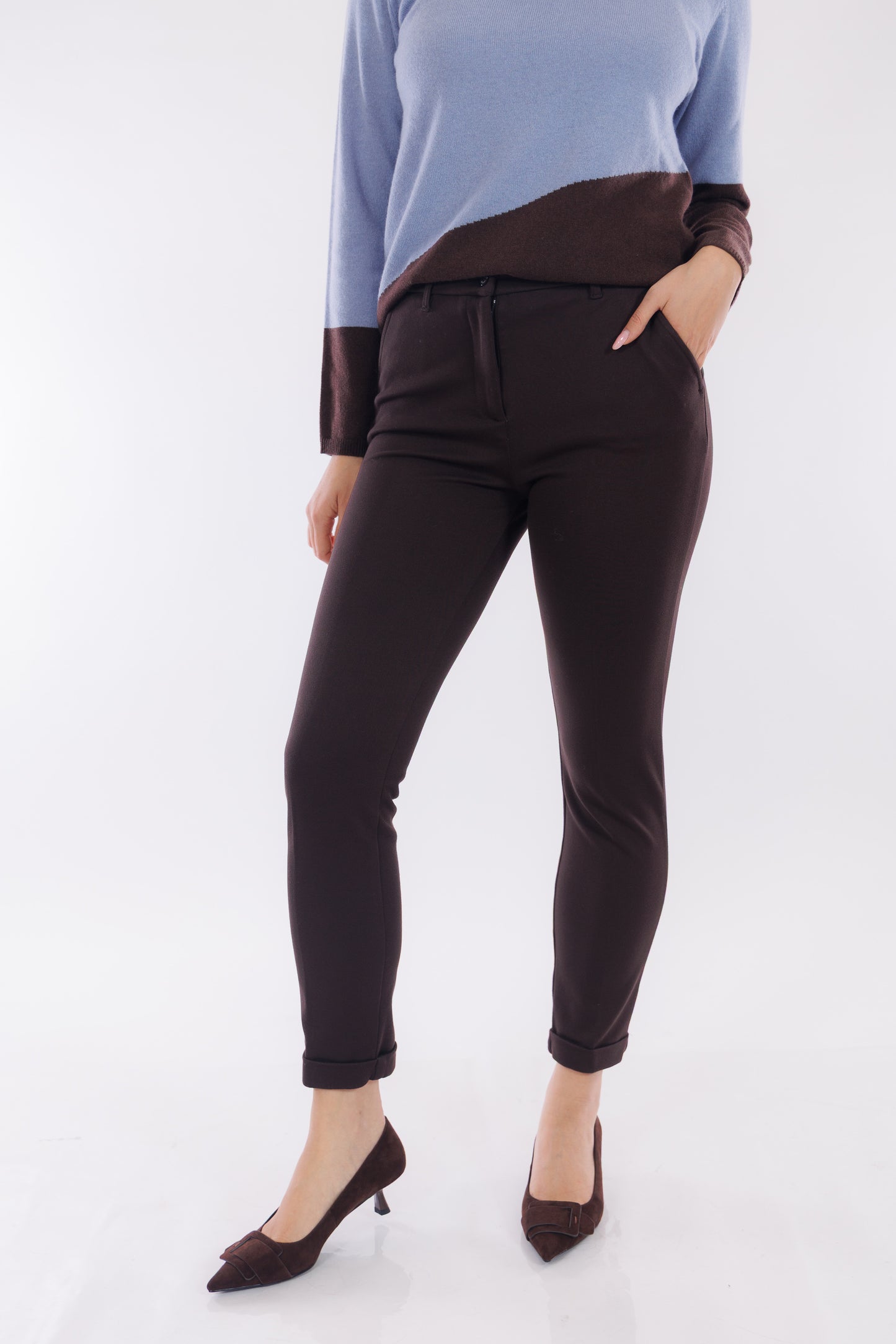 Pantalone chino risvolto