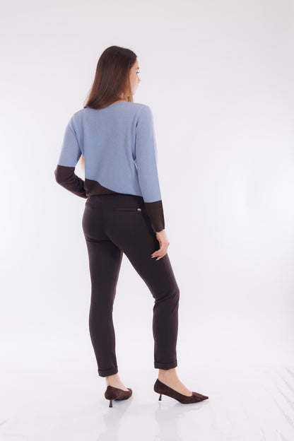 Pantalone chino risvolto