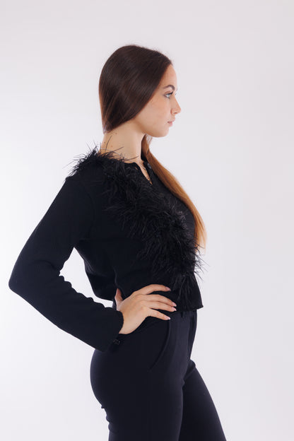 Giacchina piume marabù