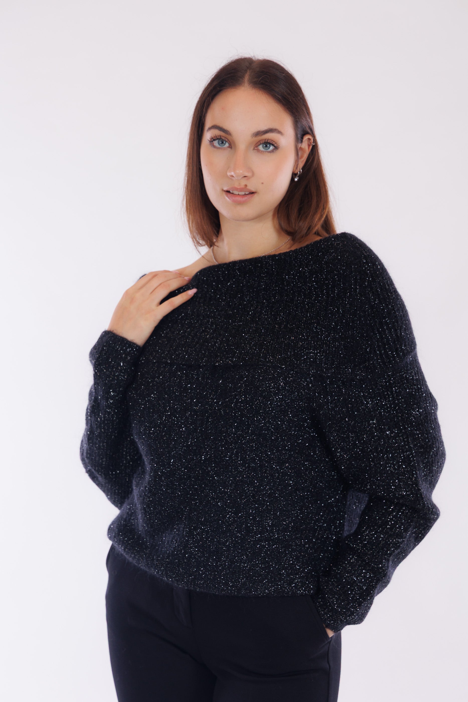 Maglia collo anello lurex