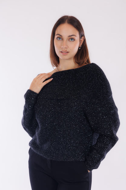 Maglia collo anello lurex