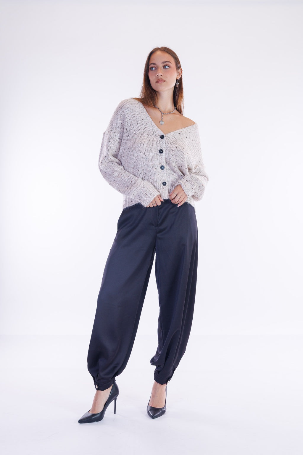 Cardigan bottoni paillettes