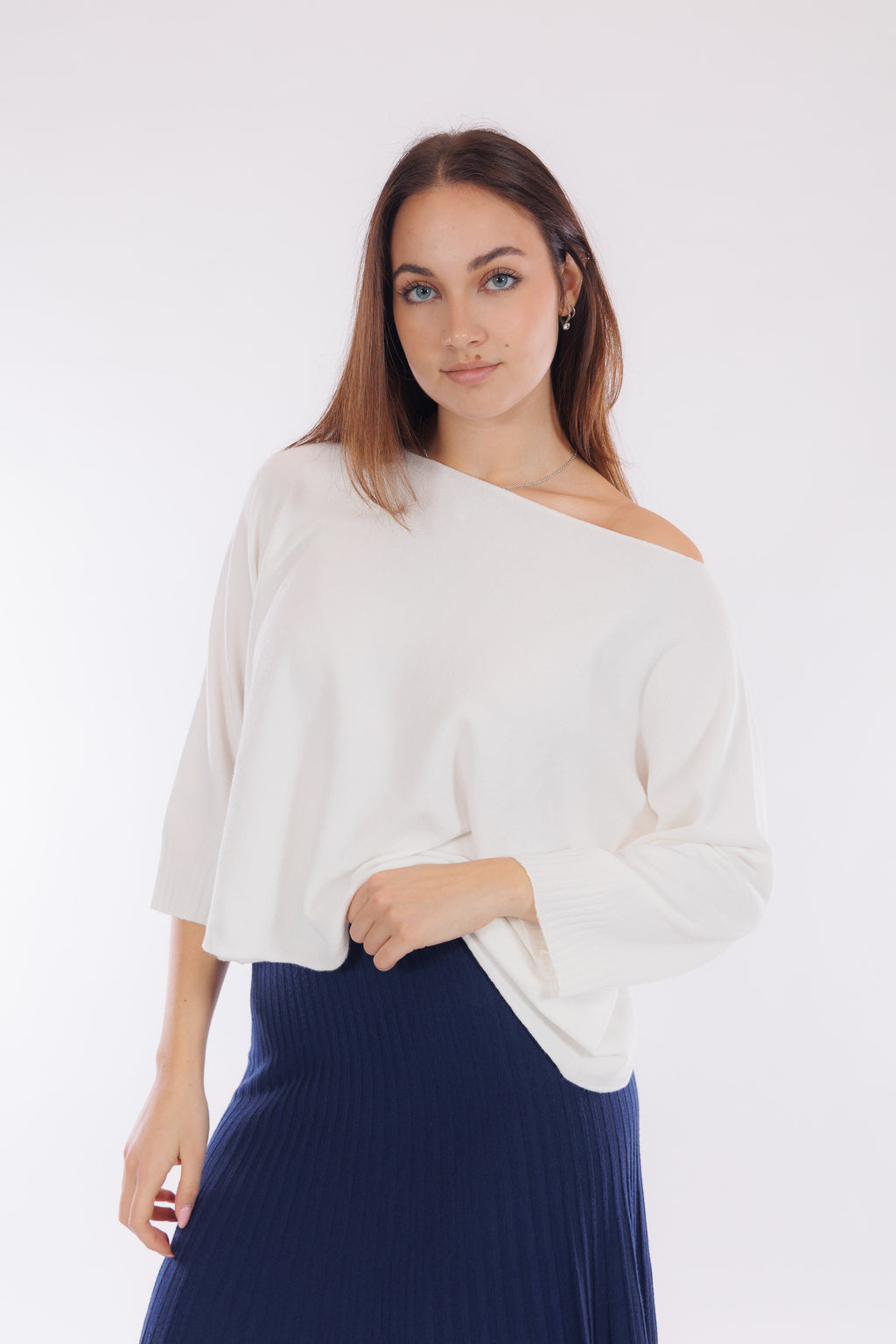 Maglia crop manica bottone