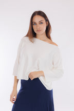 Maglia crop manica bottone