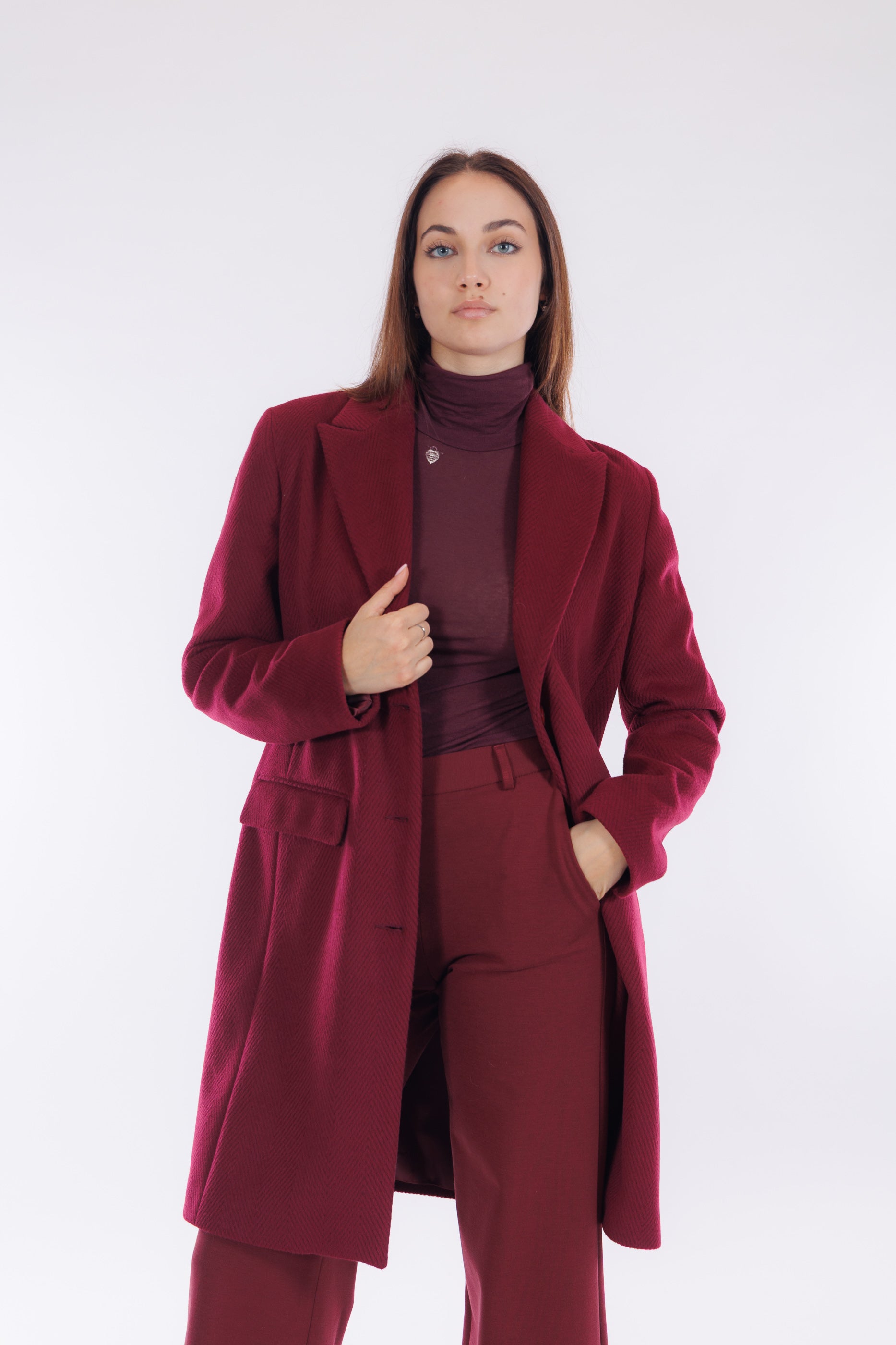Cappotto spinato vellutato