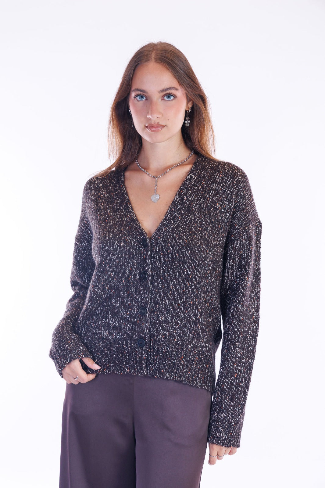 Cardigan bottoni paillettes