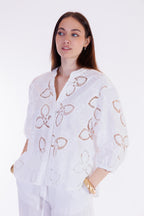 Camicia pizzo macramè