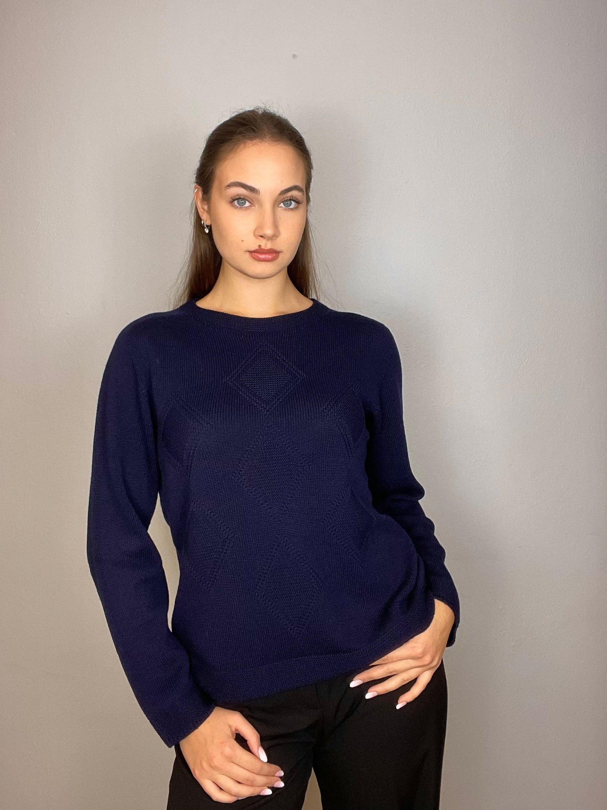 Maglione girocollo rombi