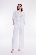 Camicia pizzo macramè