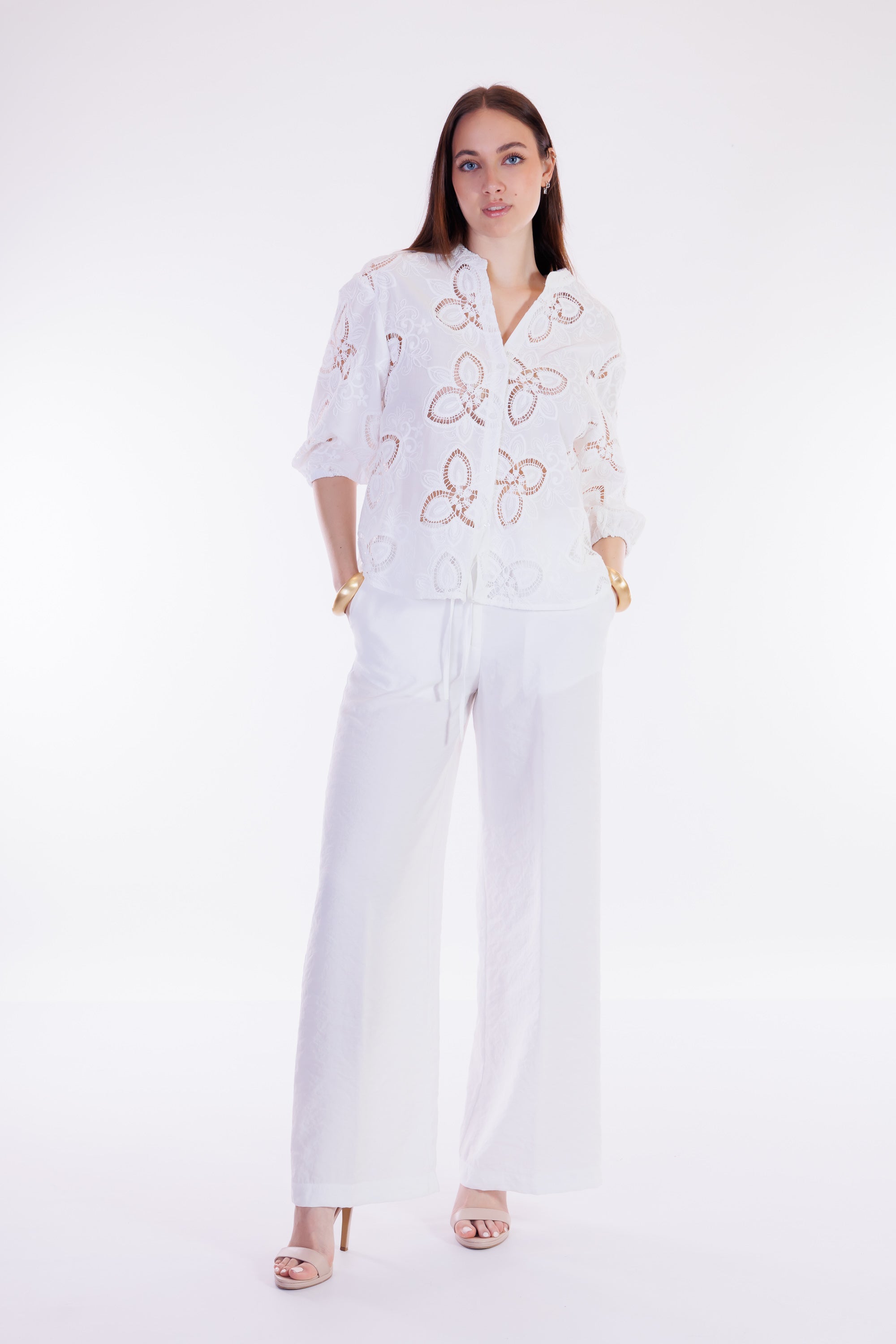 Camicia pizzo macramè