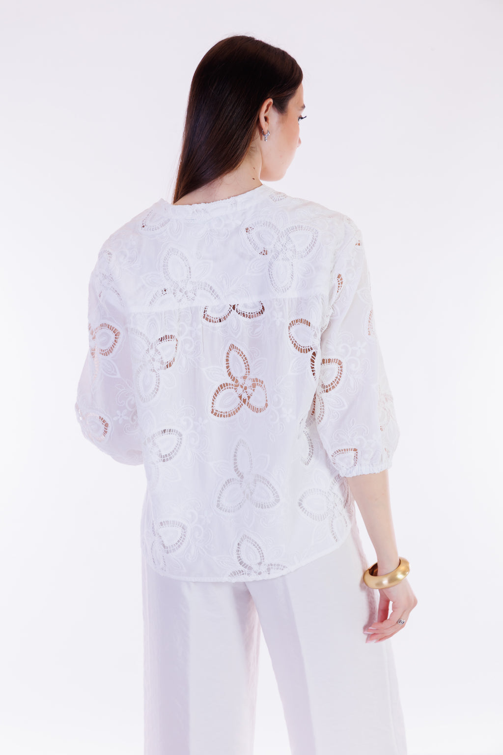 Camicia pizzo macramè
