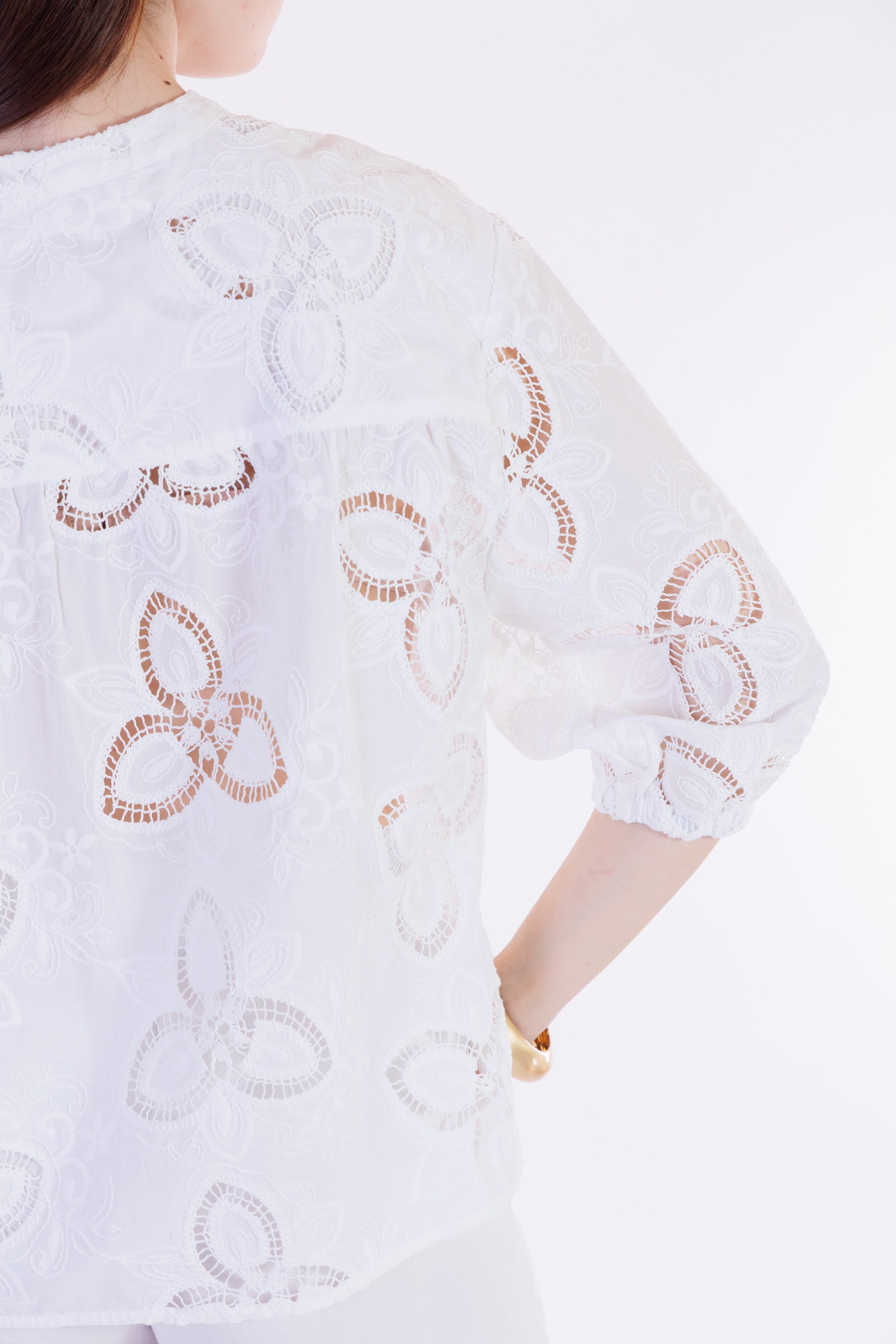 Camicia pizzo macramè