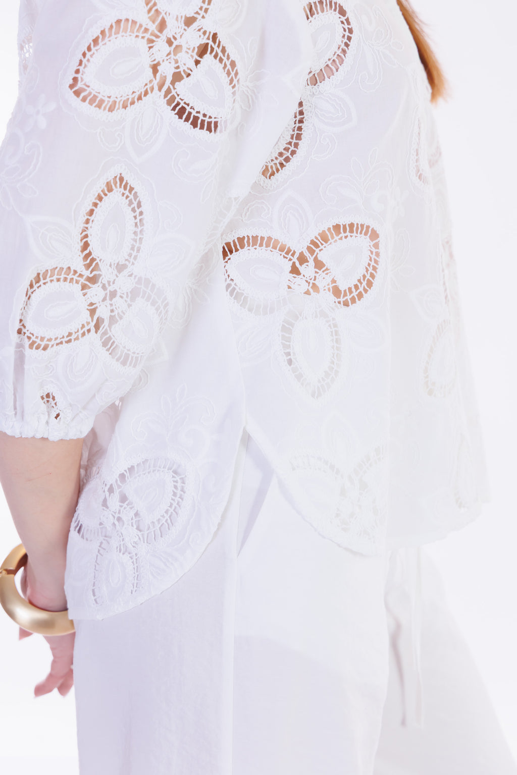 Camicia pizzo macramè