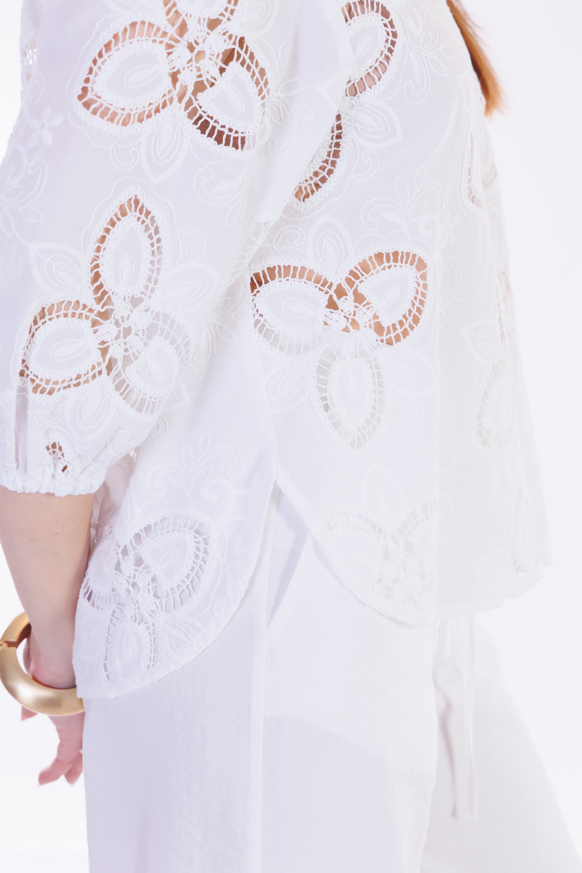 Camicia pizzo macramè