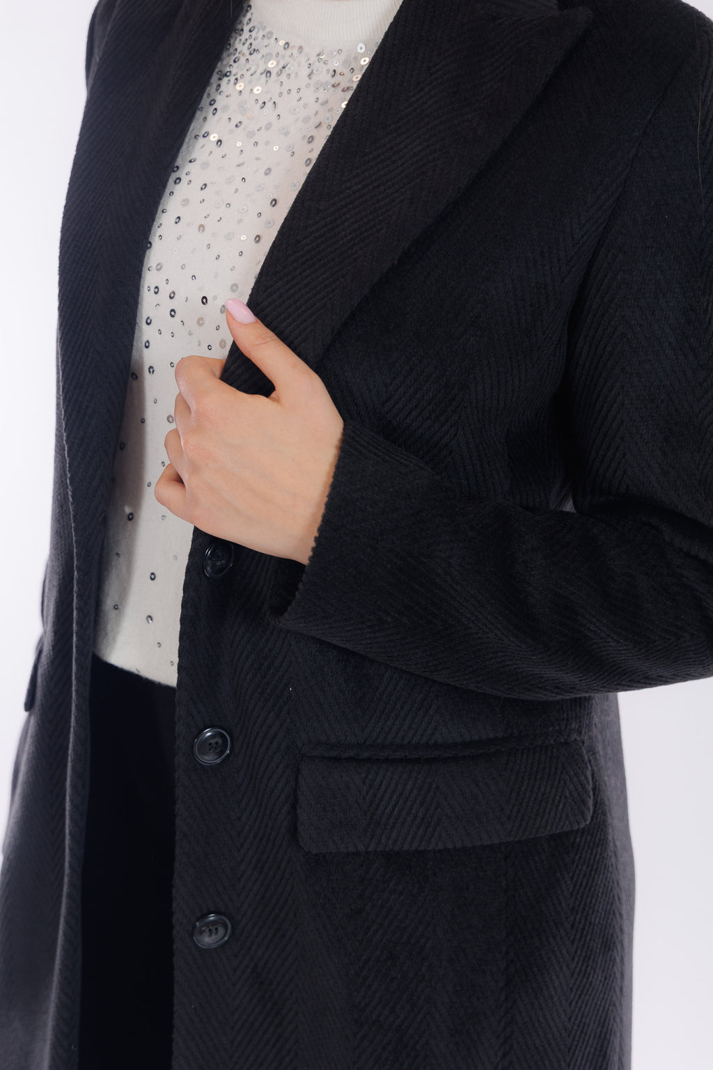 Cappotto spinato vellutato