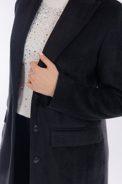 Cappotto spinato vellutato