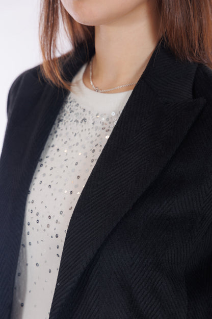 Cappotto spinato vellutato