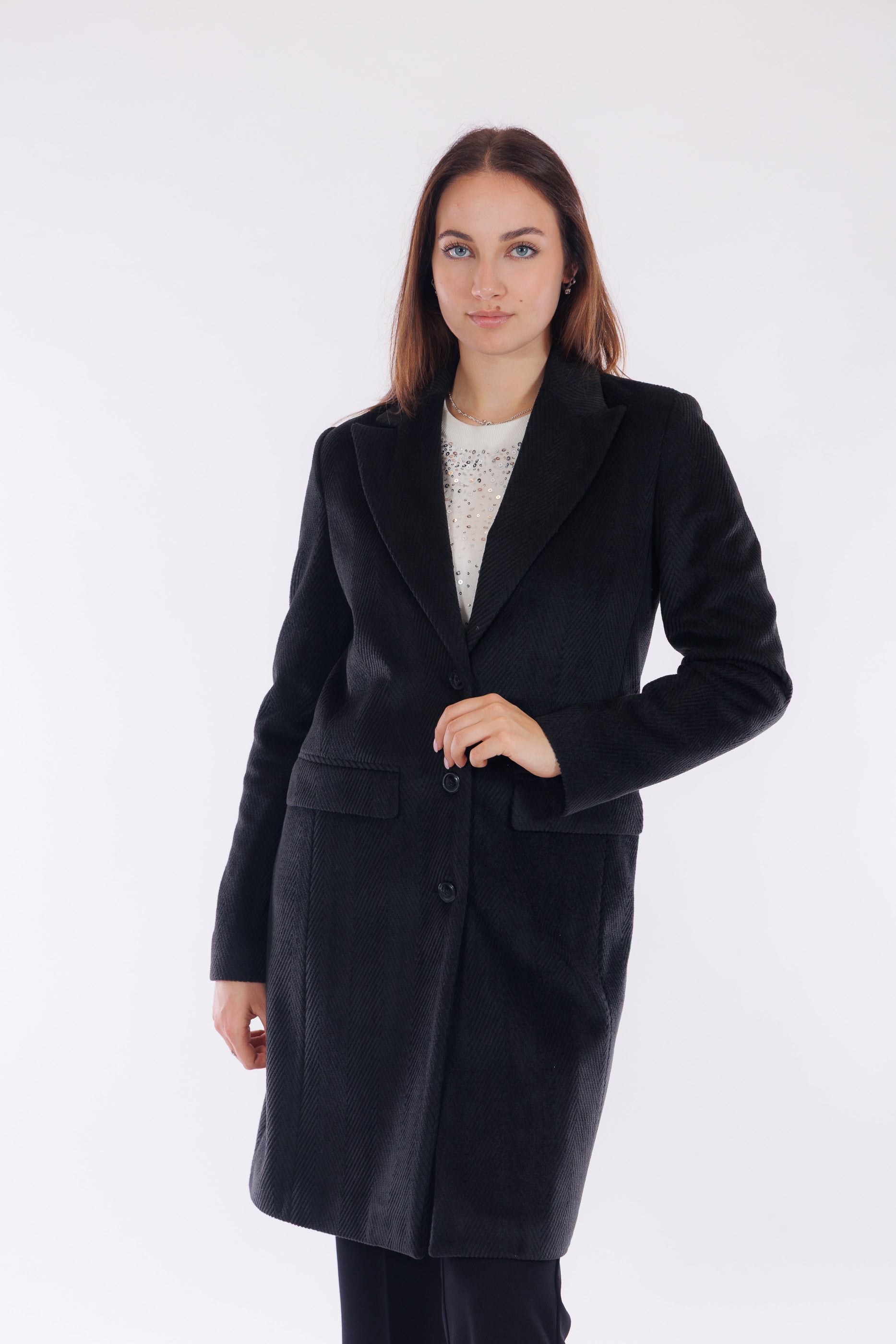 Cappotto spinato vellutato