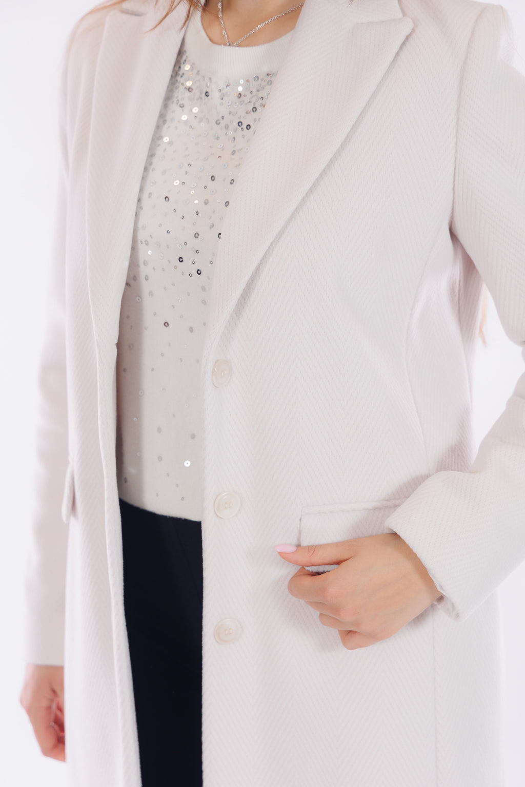 Cappotto spinato vellutato