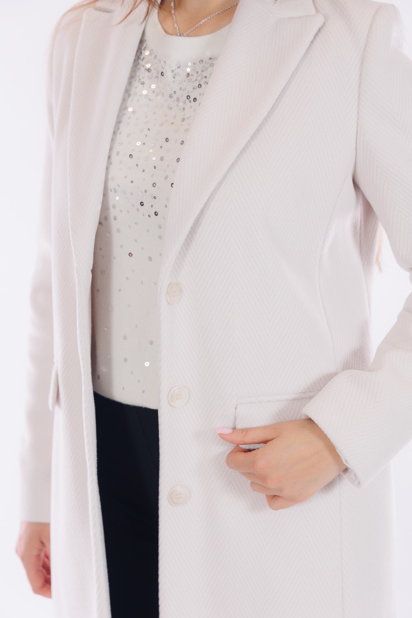 Cappotto spinato vellutato